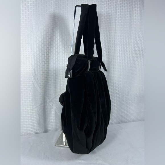 See by Chloé Black Velvet Tote Bag with Butterfly Charm & Dust Bag - Picture 3 of 12